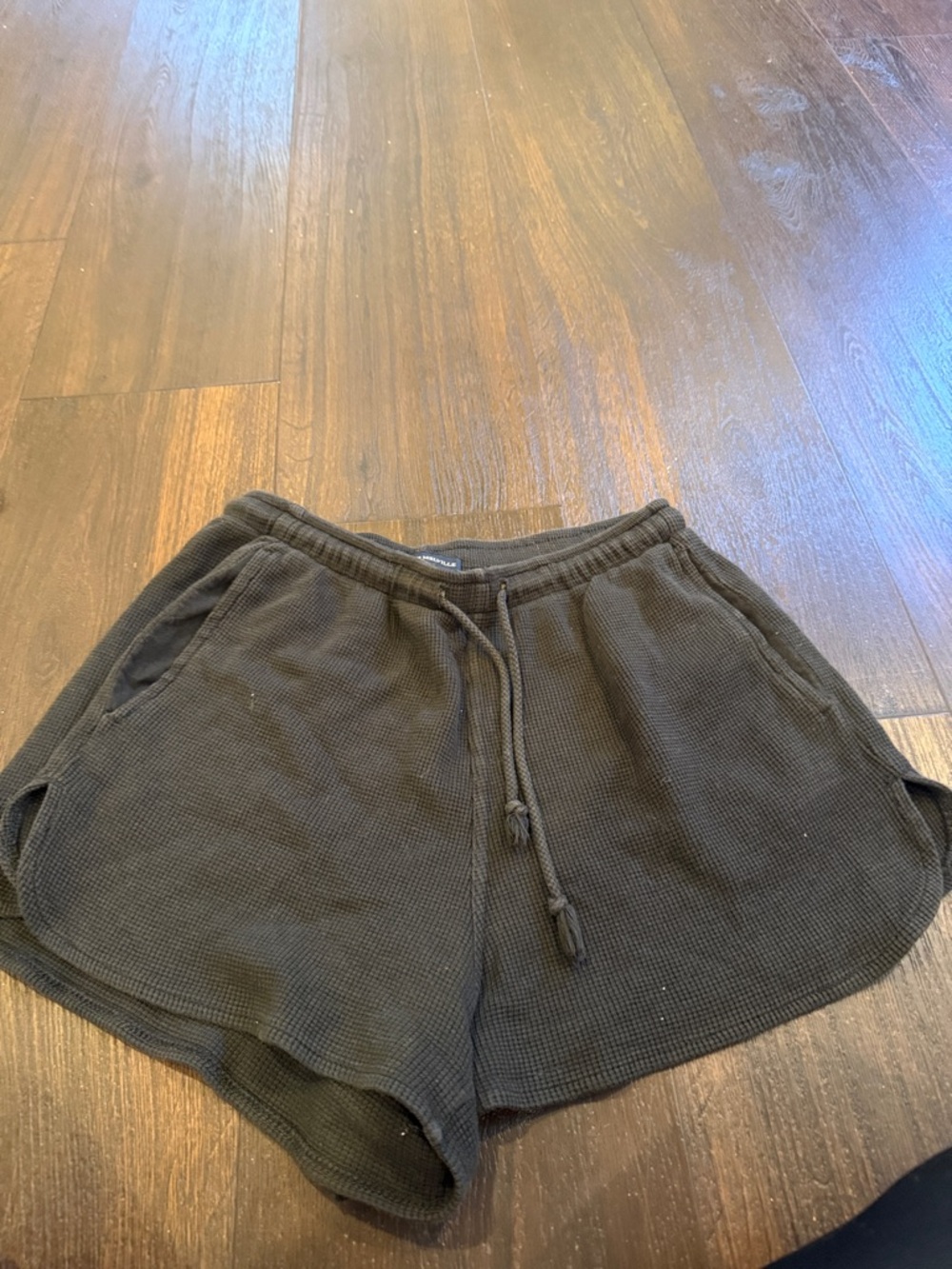 Brandy Melville Black Waffle-Knit Athletic Shorts
